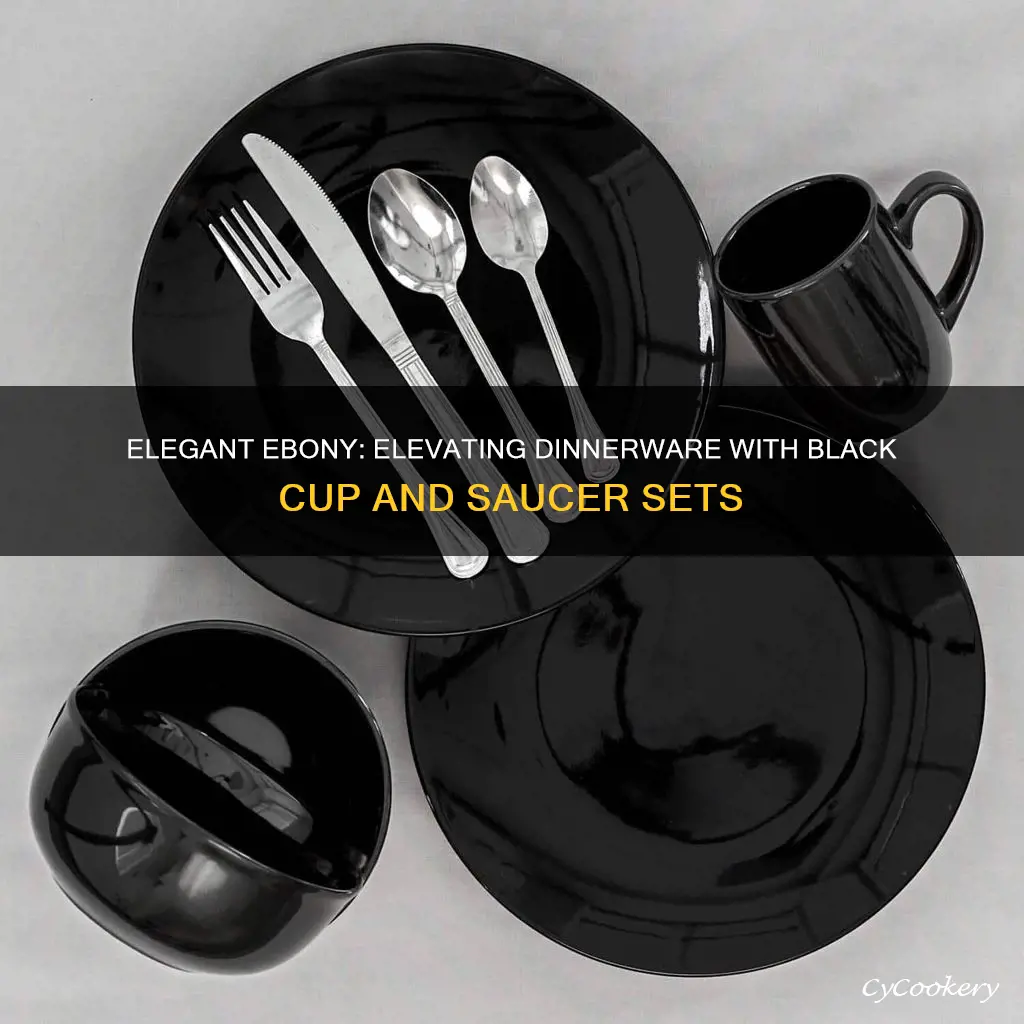 black dinnerware sets cups saucers