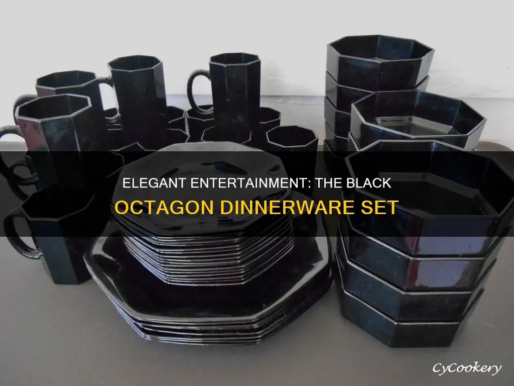 black octagon dinnerware set