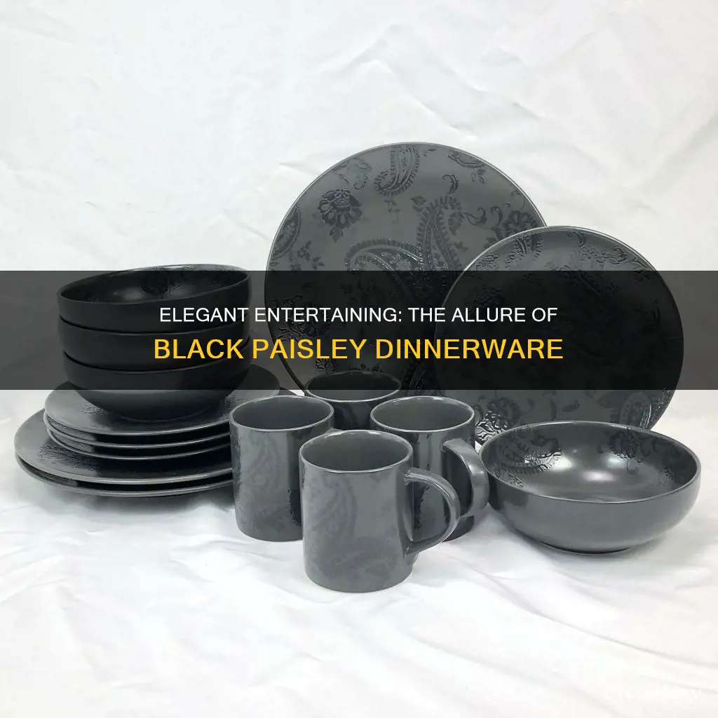 black paisley dinnerware set