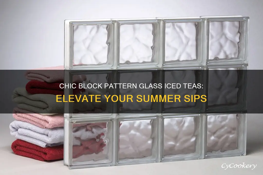 block pattern glass iced teas