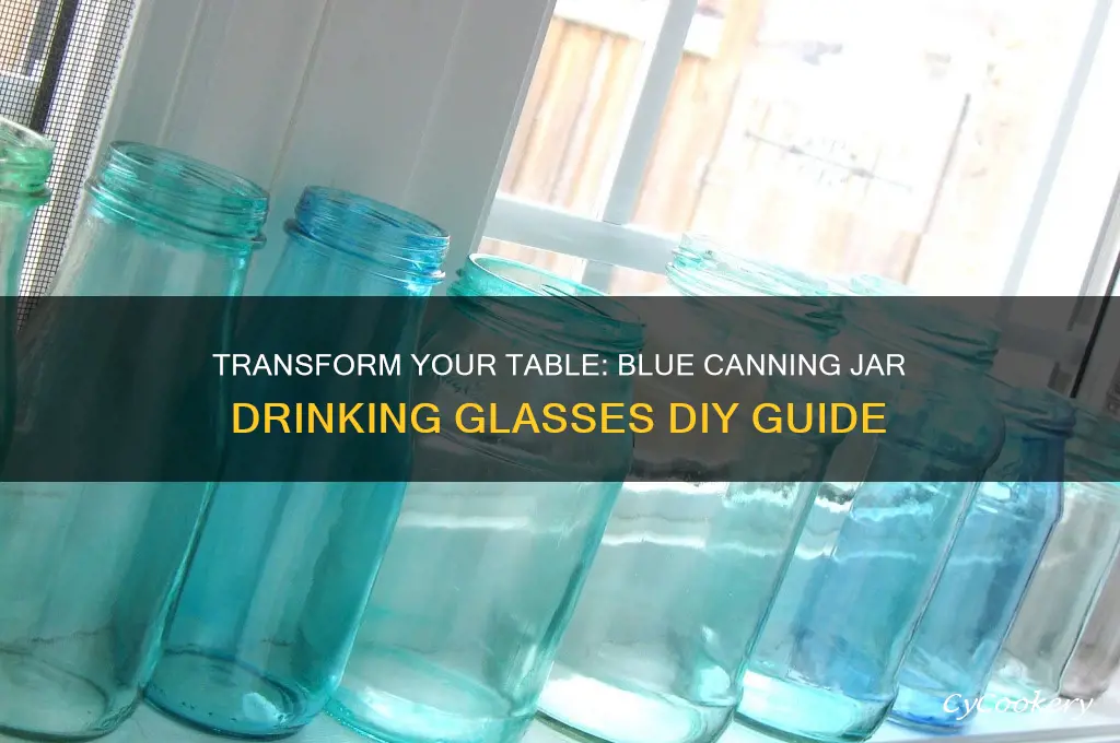 blue canning jar drinking glasses