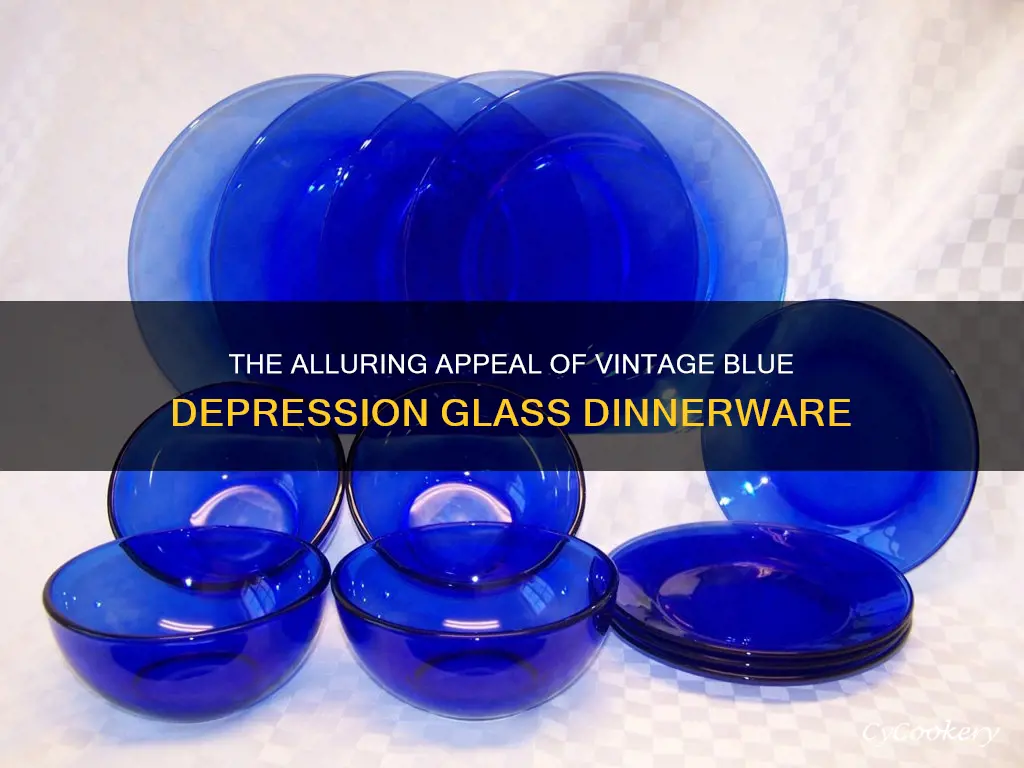 blue depression glass dinnerware sets