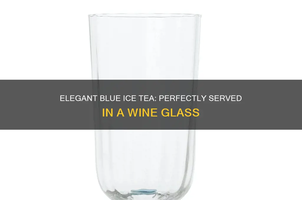 blue ice tea on a wine glass