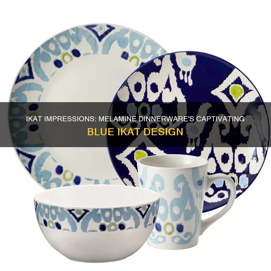 blue ikat melamine dinnerware set