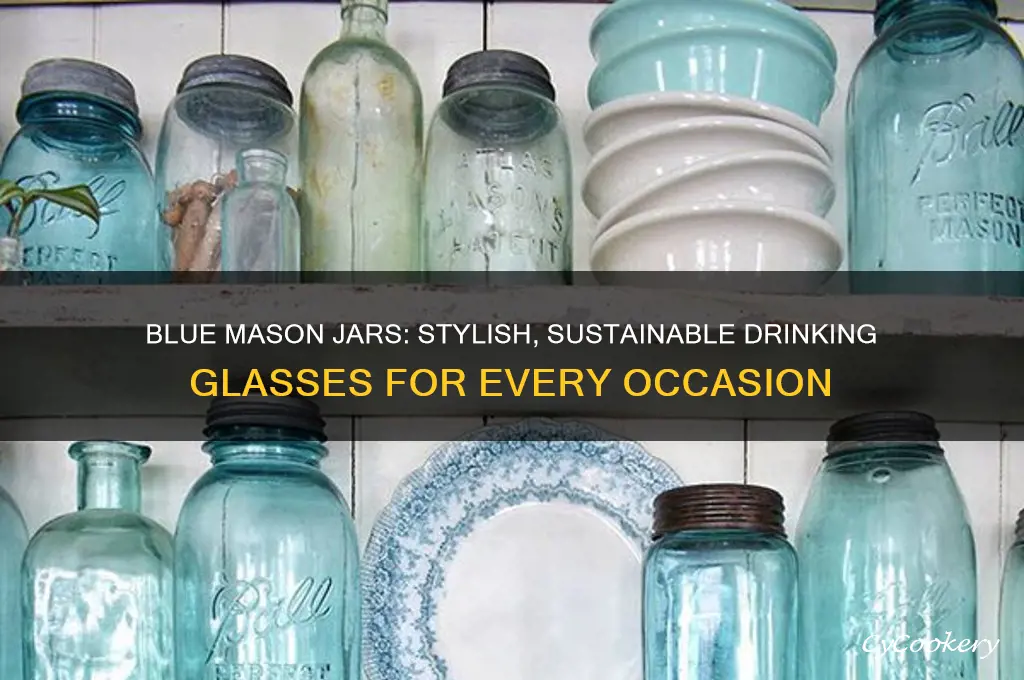 blue mason drinking jars
