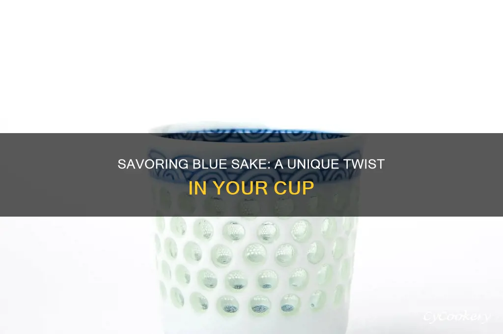 blue sake in a cup