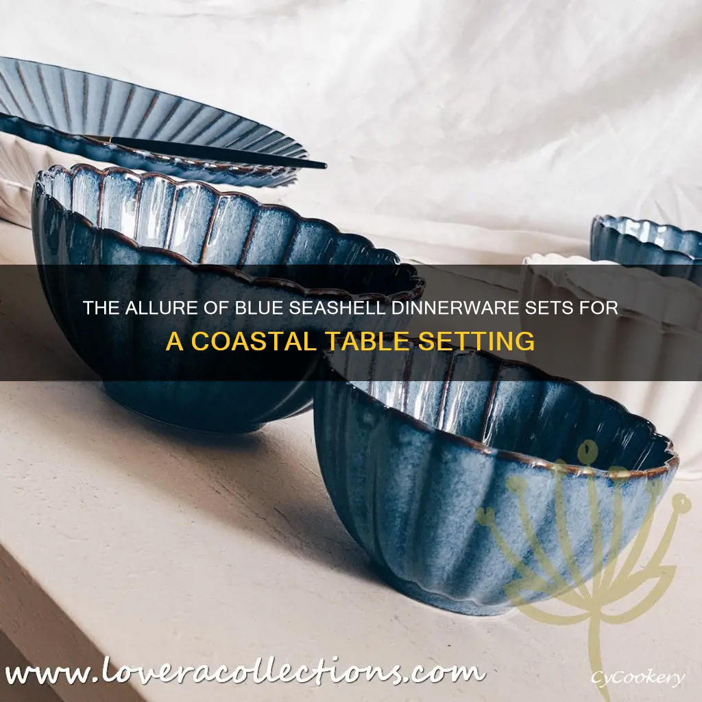 blue seashell dinnerware sets