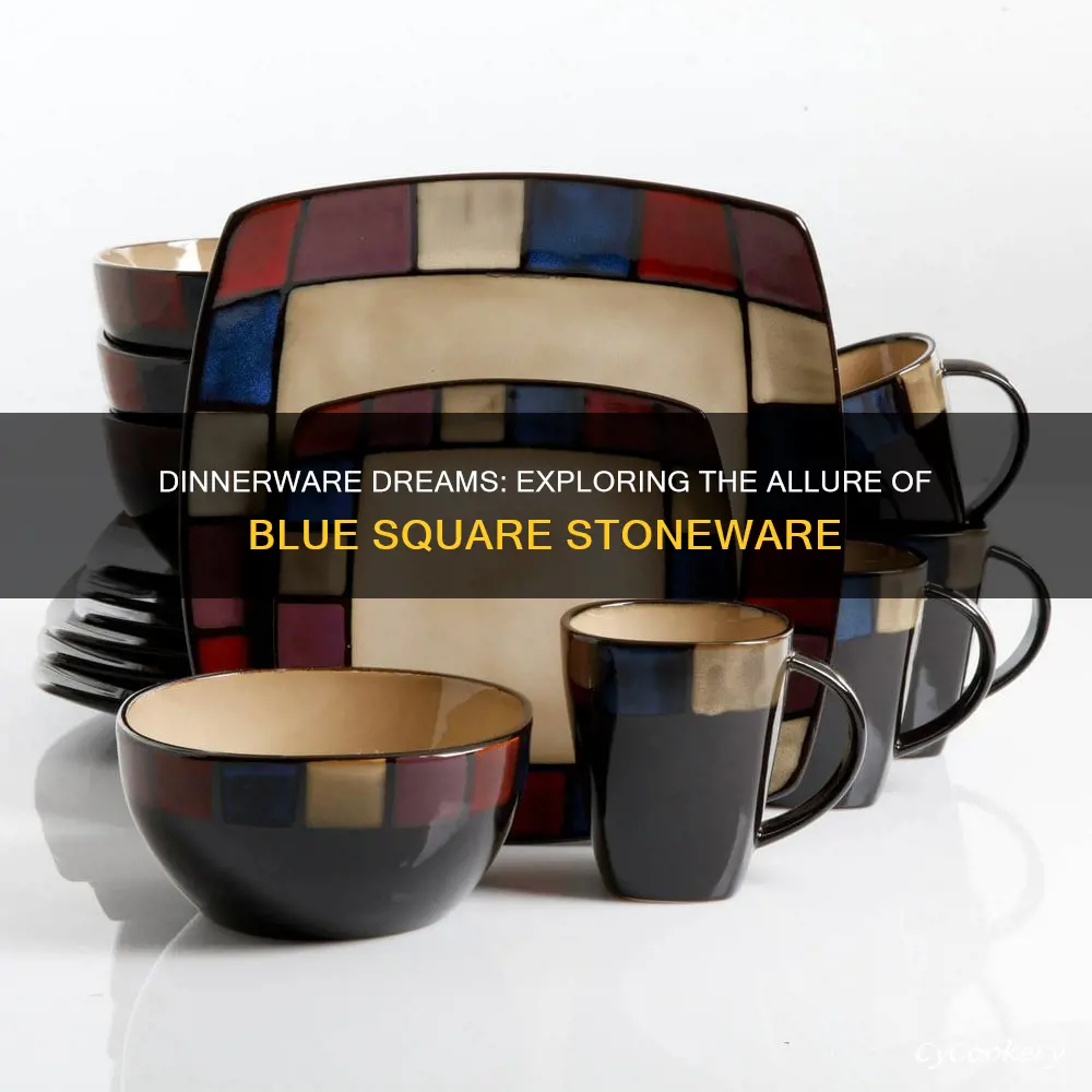 blue square stoneware dinnerware sets