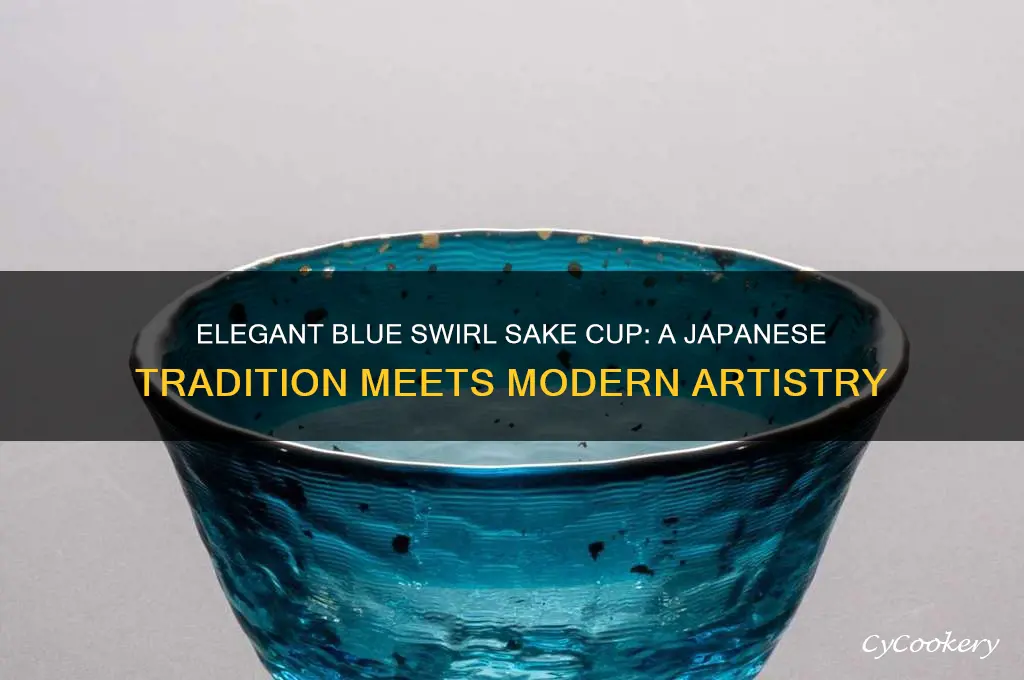 blue swirl sake cup