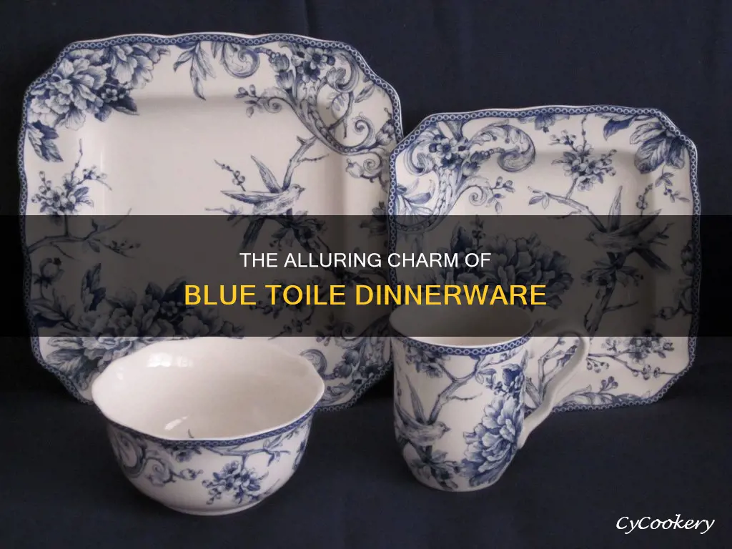 blue toile dinnerware set