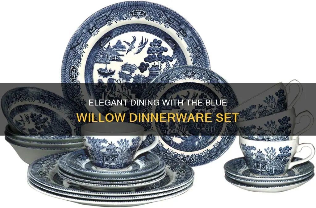 blue willow 16 piece dinnerware set