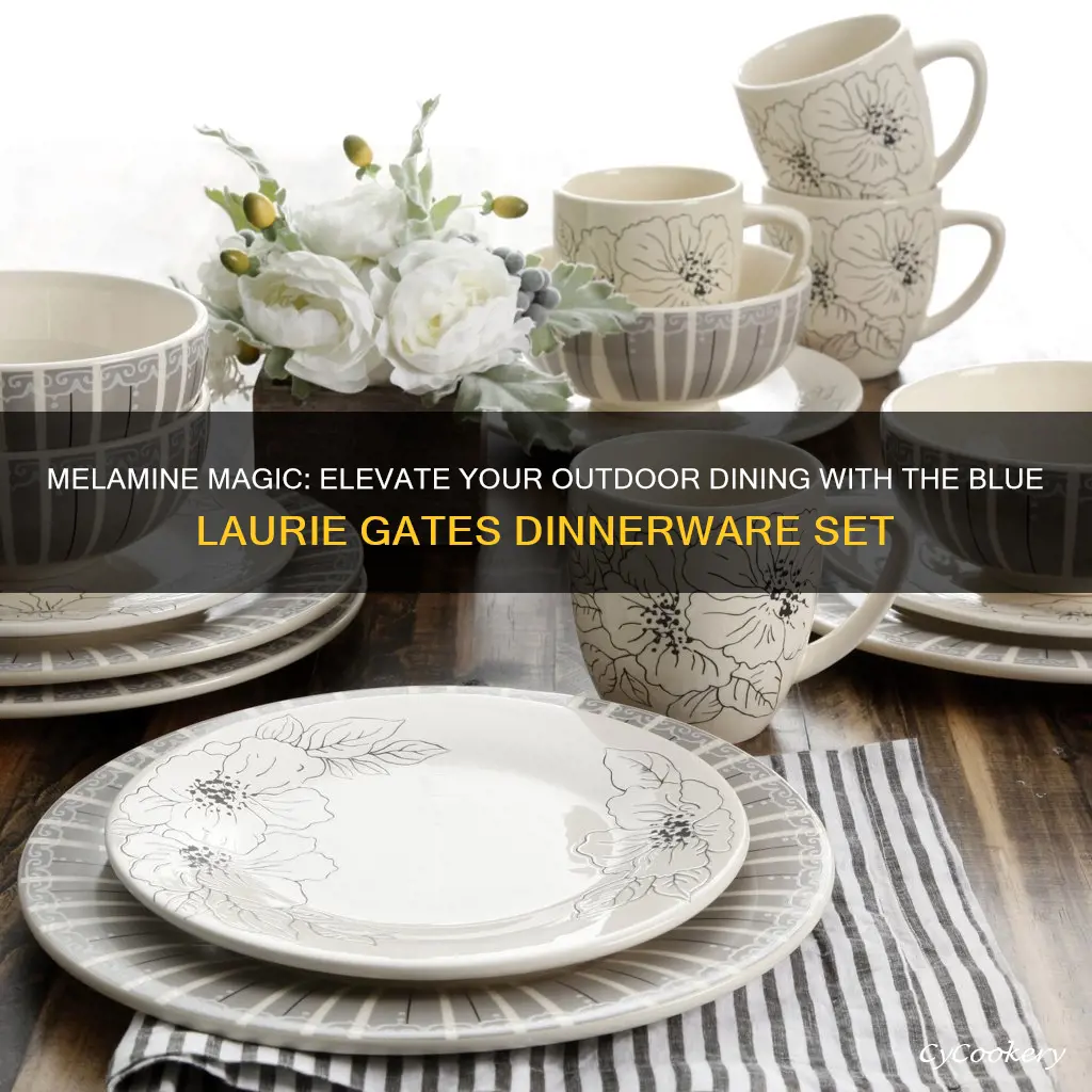 bluelaurie gates 12-piece melamine dinnerware set