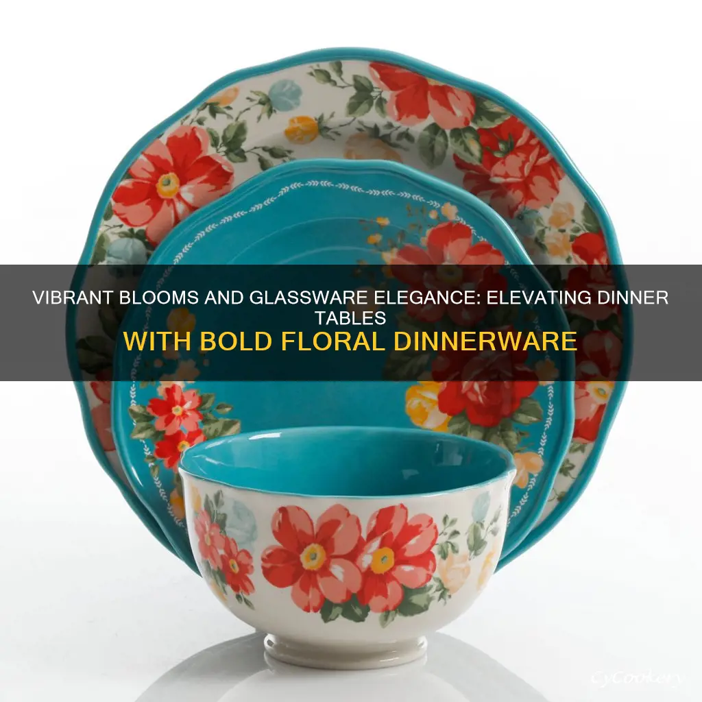 bold floral glass dinnerware set