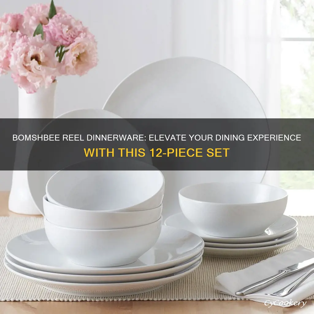 bomshbee reel dinnerware 12-piece set