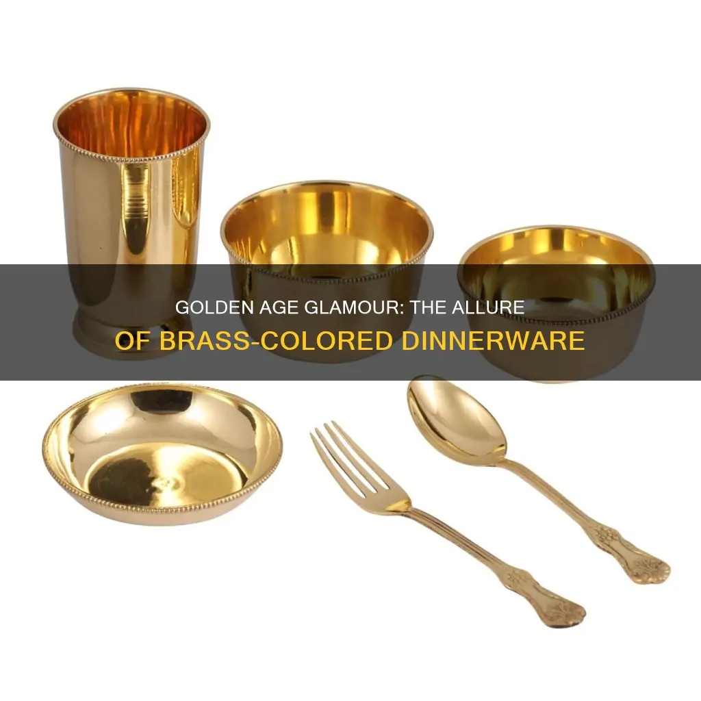 brass color dinnerware set