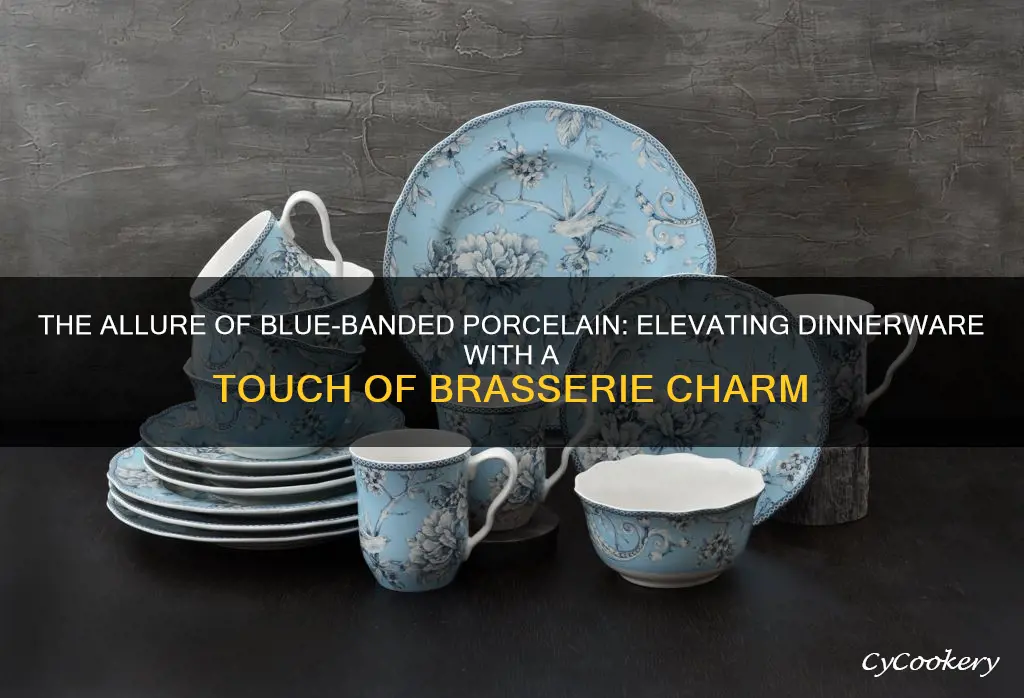 brasserie blue-banded porcelain dinnerware place settings