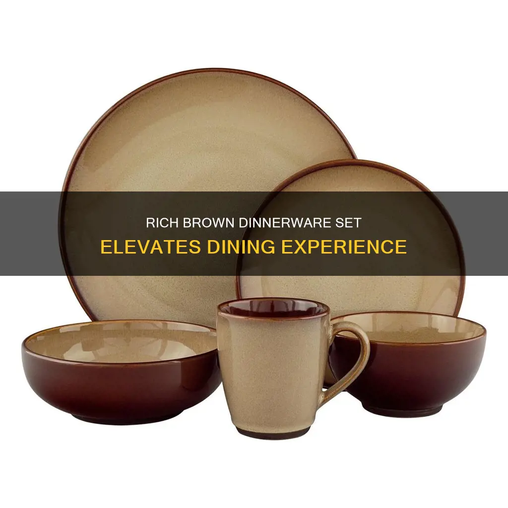 brown dinnerware set