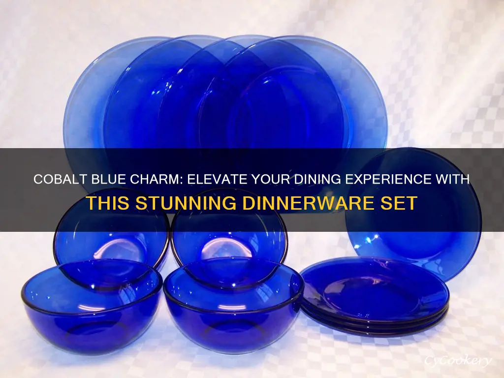 brushed cobalt blue 16-pc dinnerware set