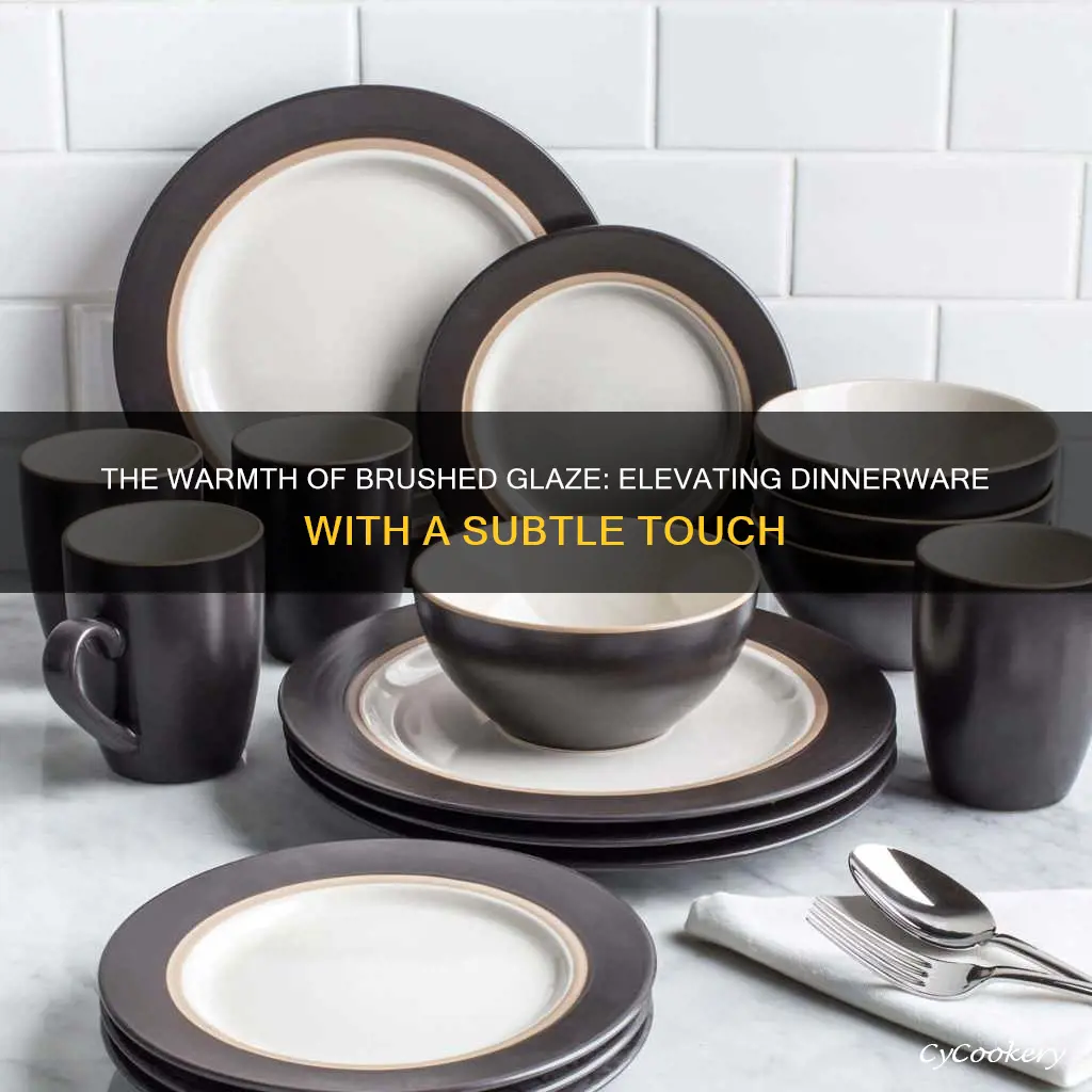 brushed glazed stoneware dinnerware set