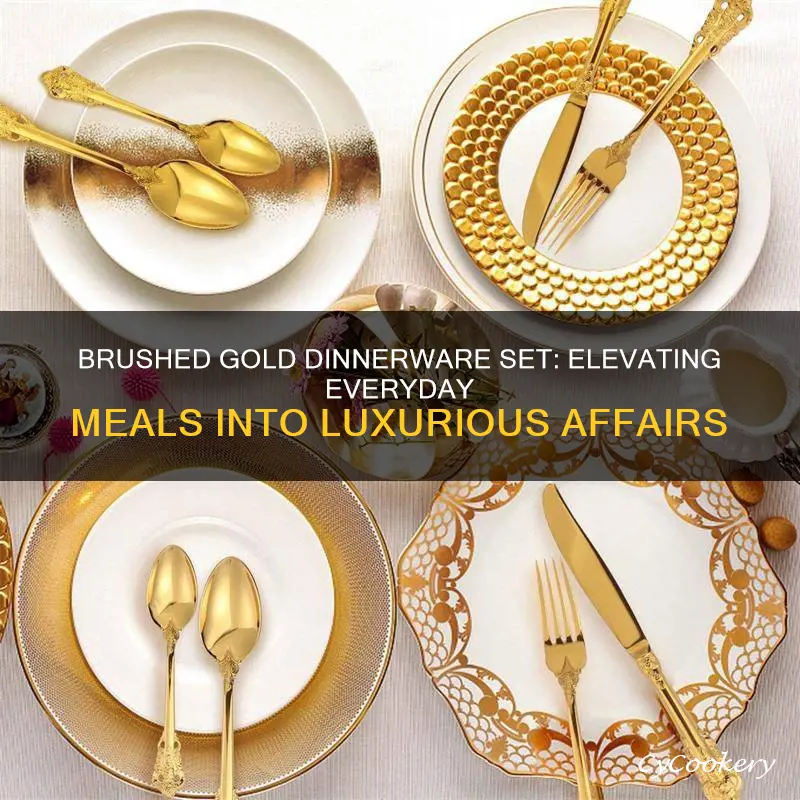 brushed gold dinnerware set