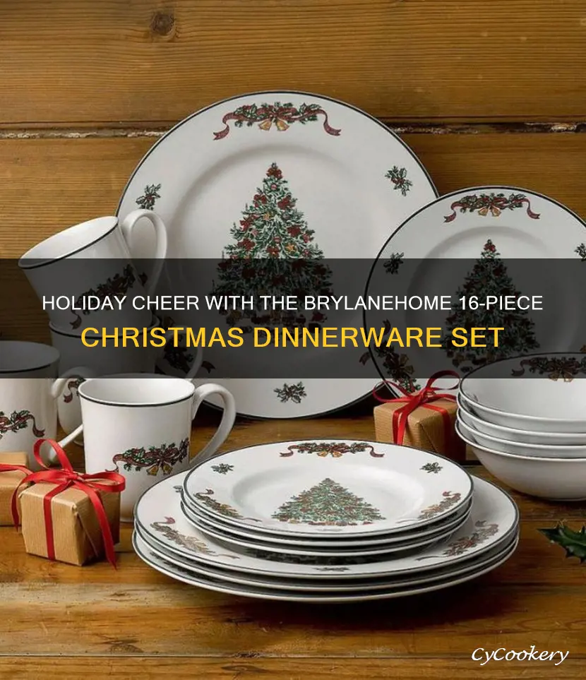 brylanehome 16 pc christmas dinnerware set