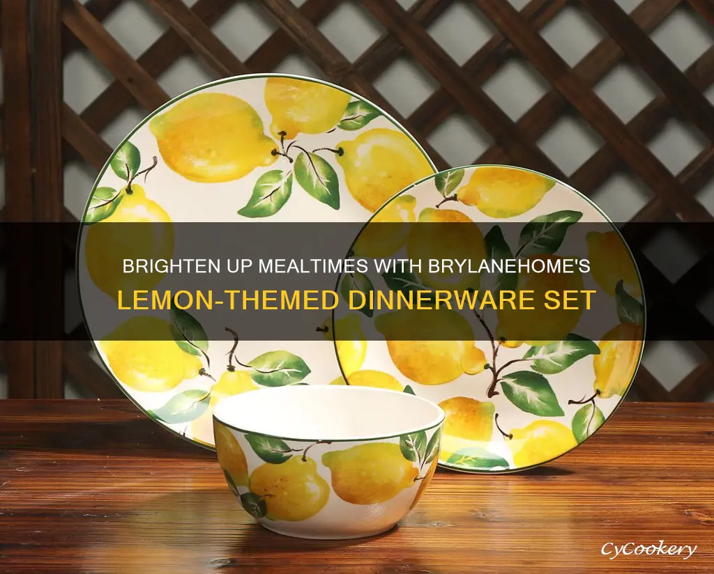 brylanehome 16-pc lemon dinnerware set multi