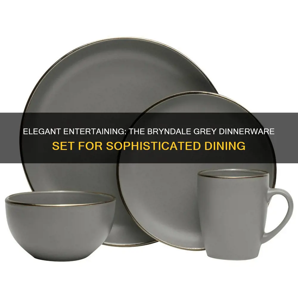 bryndale grey 16 piece dinnerware set