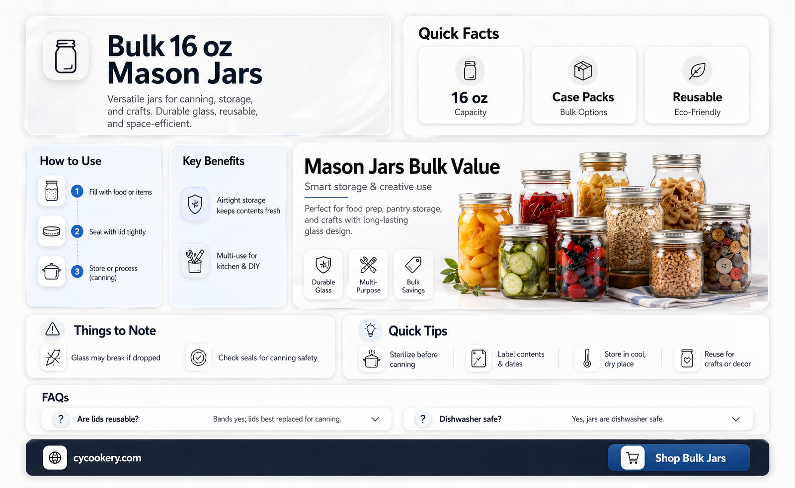 16 oz mason jars bulk