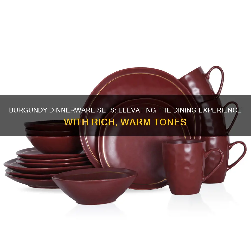 burgundy dinnerware sets