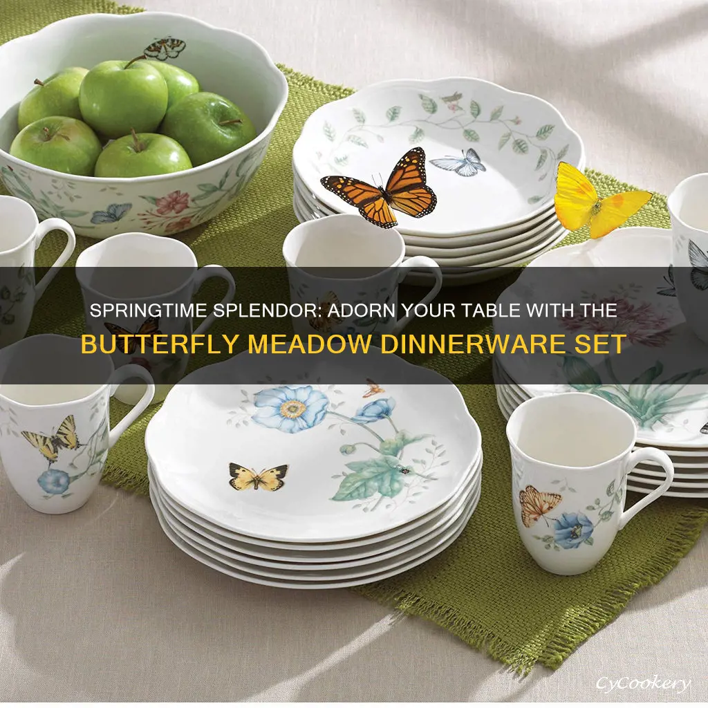 butterfly meadow 24 pc dinnerware set service for 6