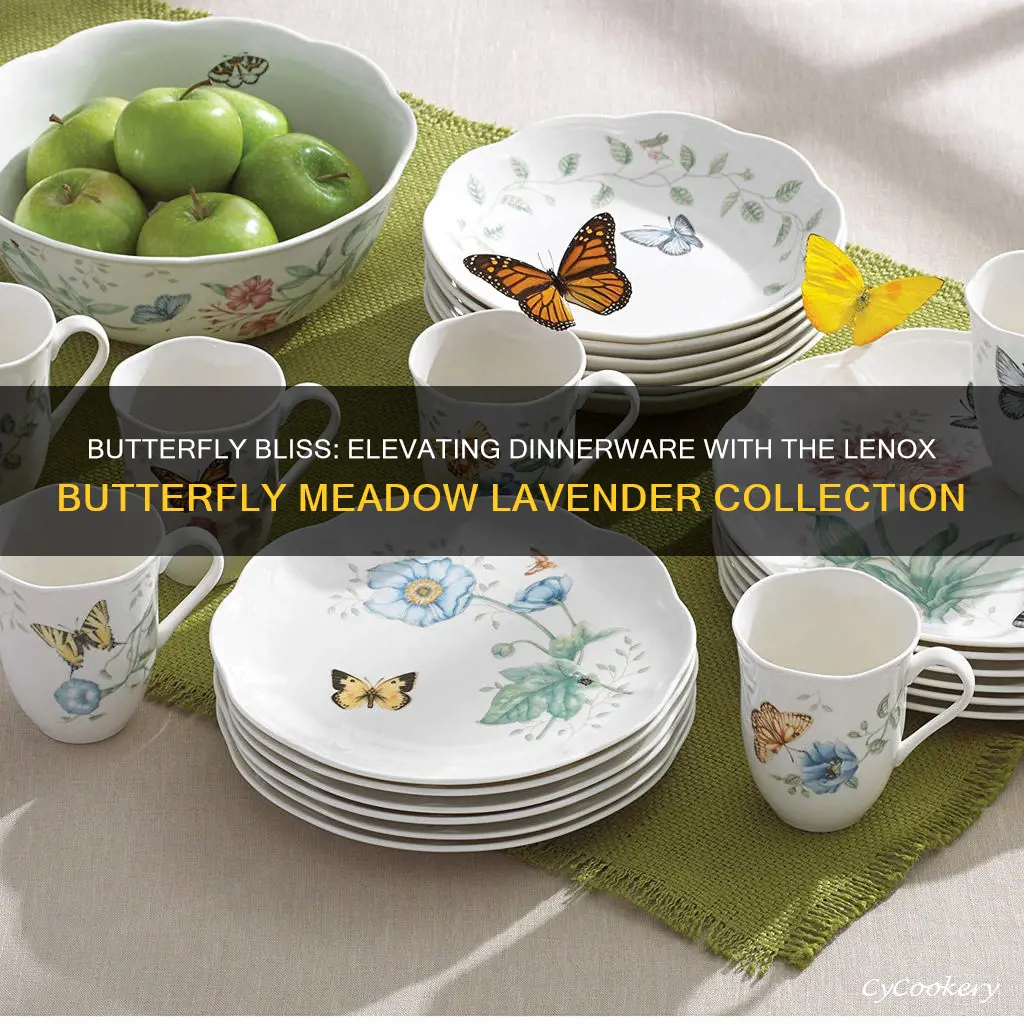 butterfly meadow lavender 12 piece dinnerware set by lenox