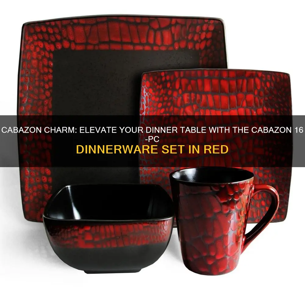 cabazon 16 pc dinnerware set red