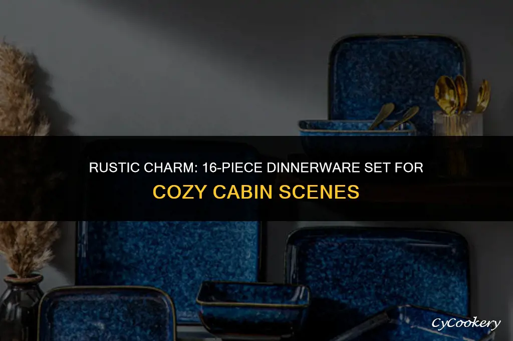 cabin scene 16 piece dinnerware set
