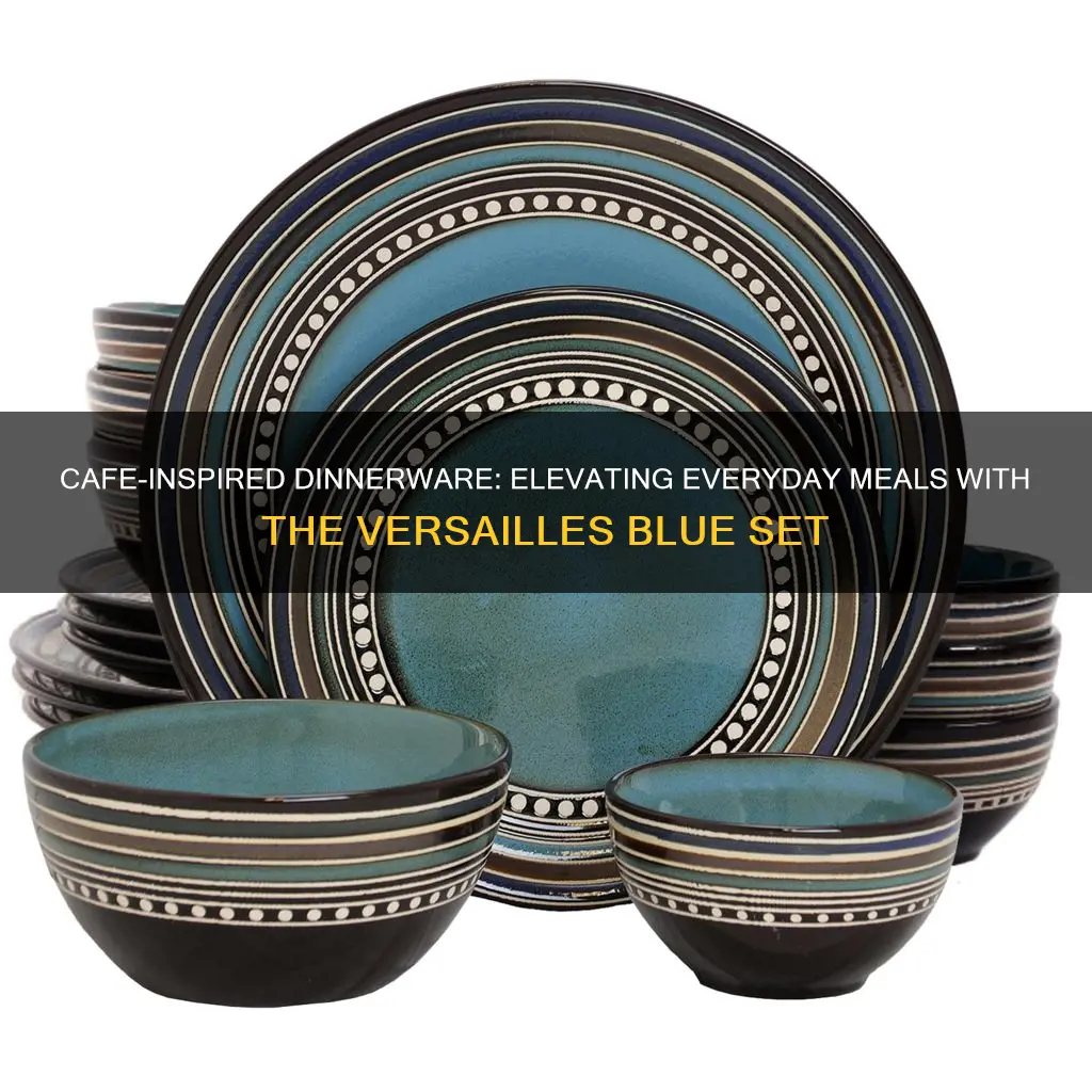 cafe versailles blue 16 piece dinnerware set