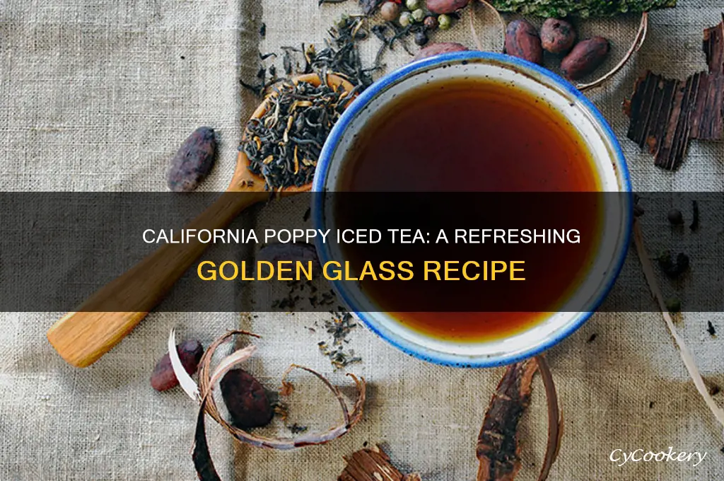 california poppy ice tea glass