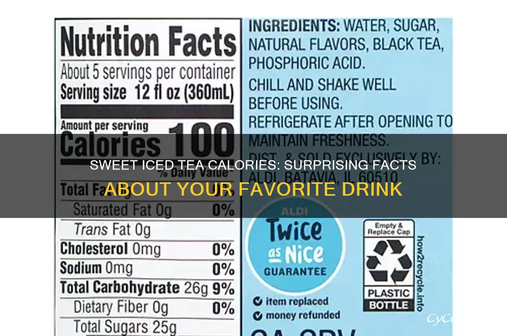 calories in a glass of sweet iced tea