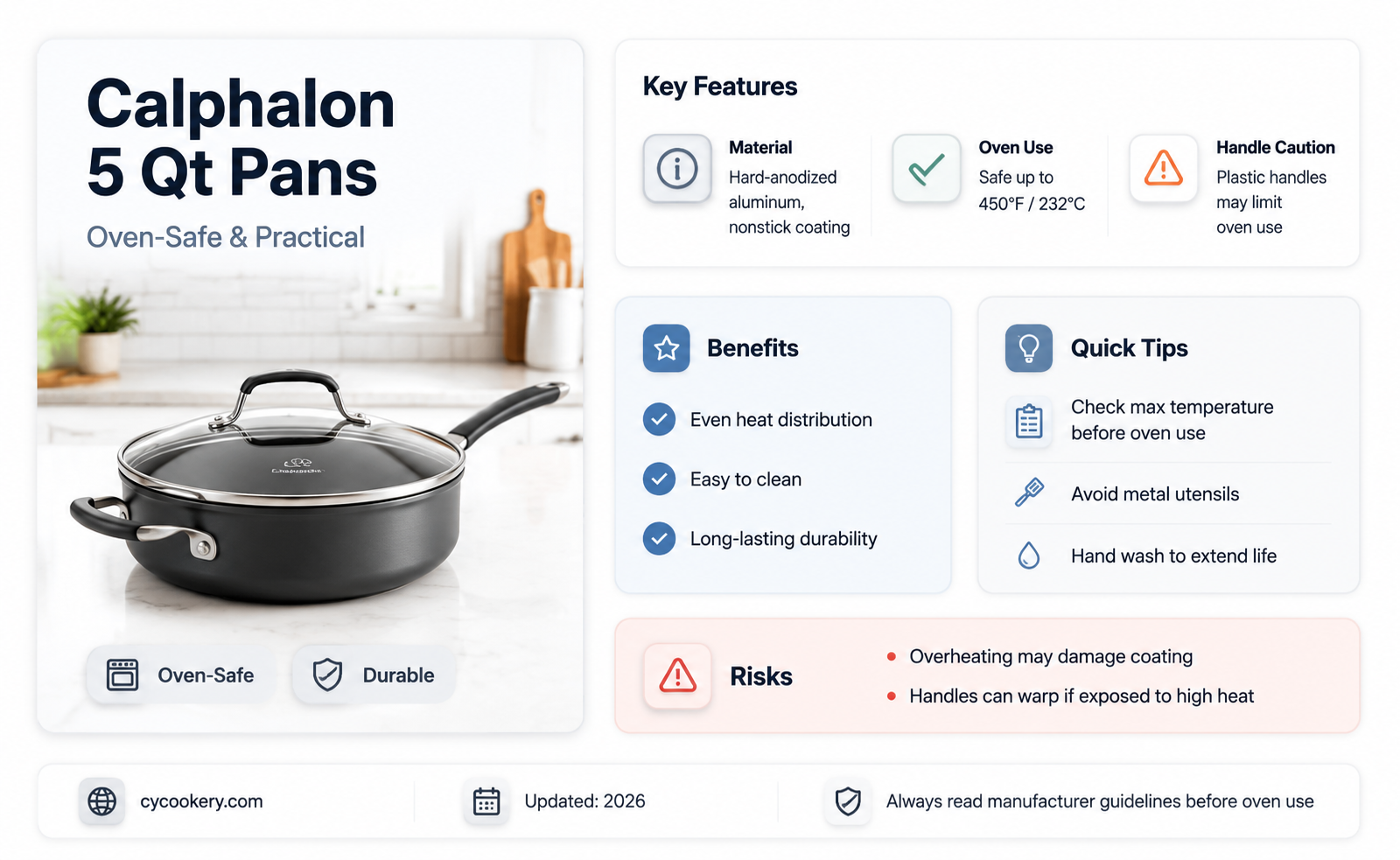 are all calphalon 5 qt pans oven safe