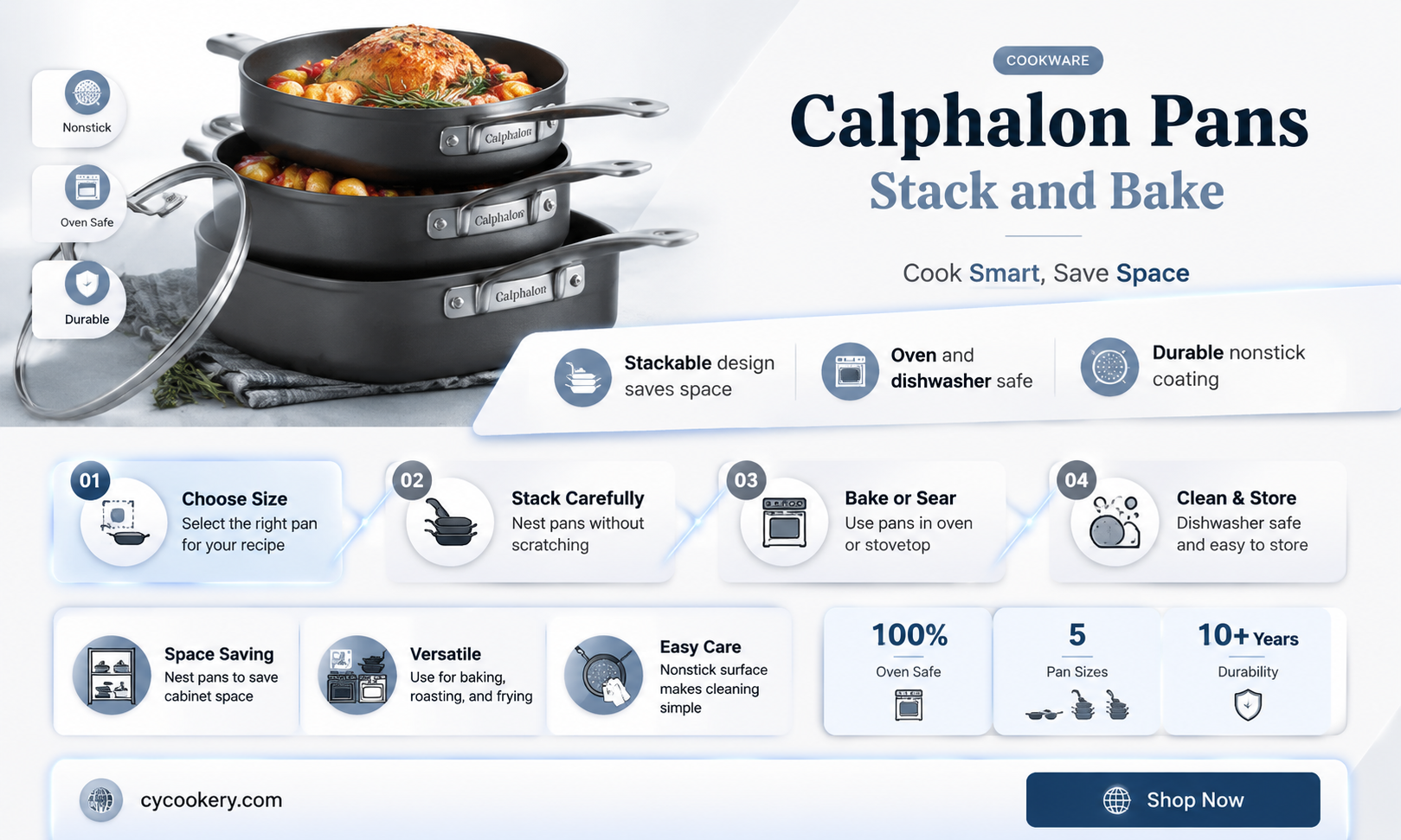 are calphalon stackable pans oven safe