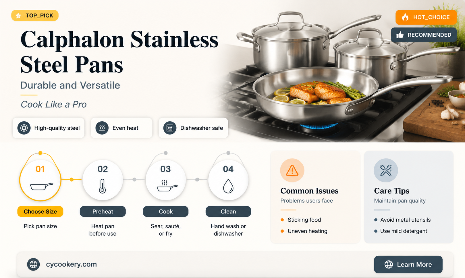 are calphalon pans made of stainless steel