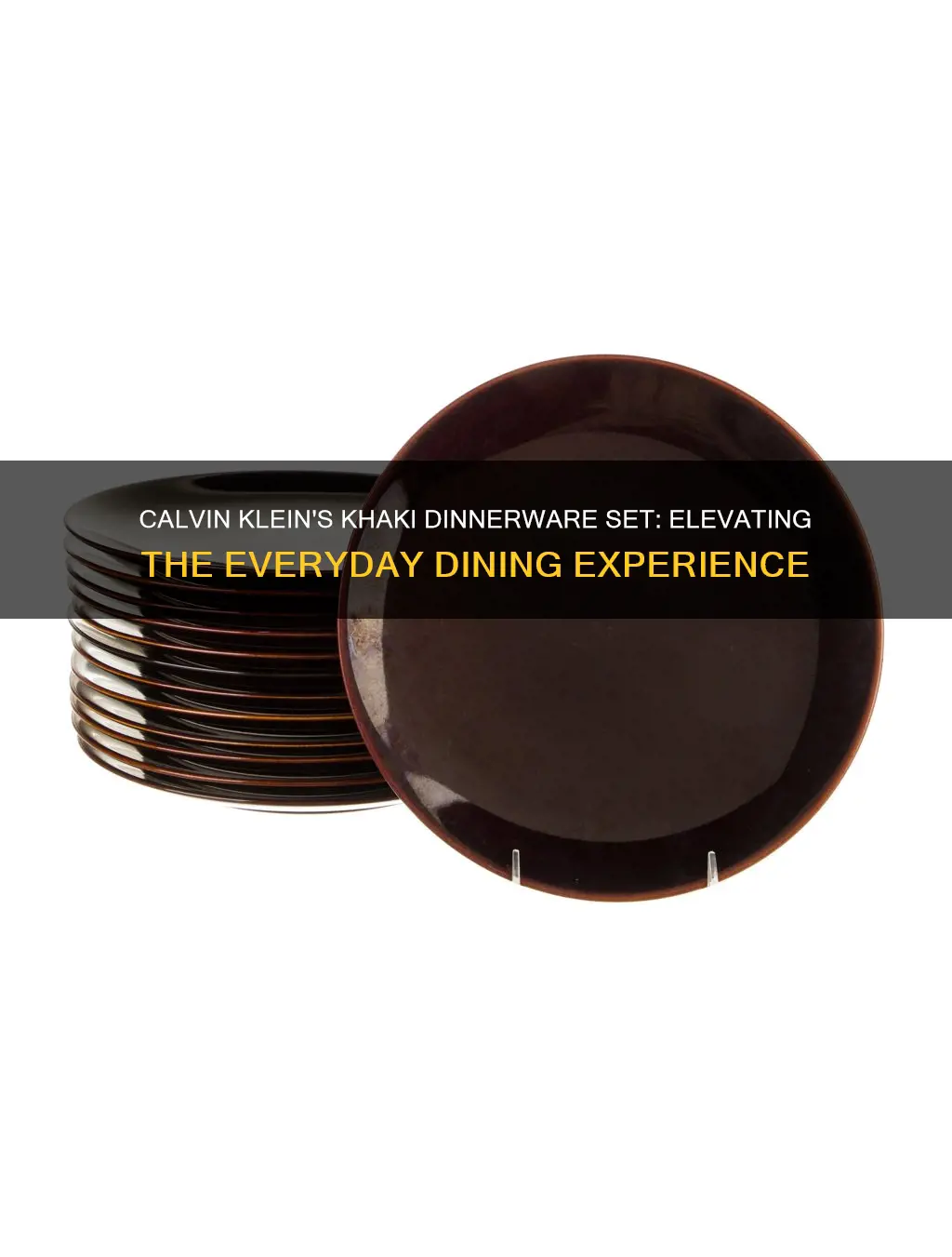 calvin klein khaki dinnerware set of 10