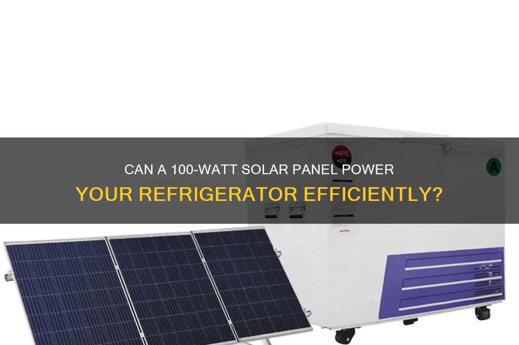 can a 100 watt solar panel run a refrigerator