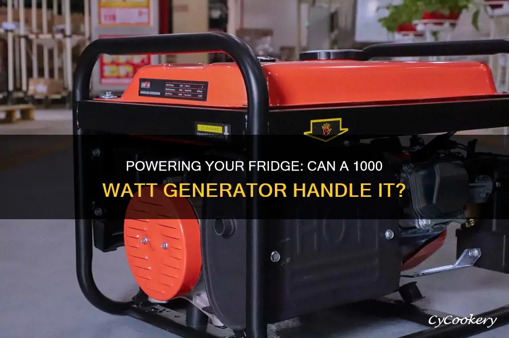 can a 1000 watt generator run a refrigerator