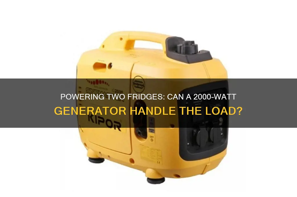 can a 2000 watt generator run 2 refrigerators