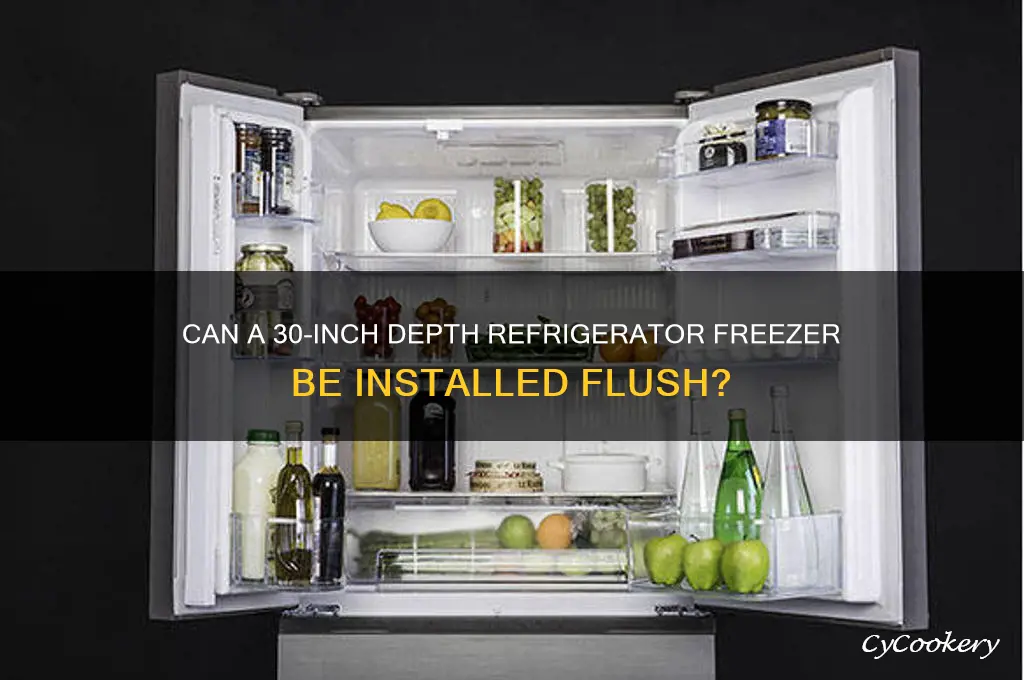 can a 30 depth refrigerator freezer be installed flush