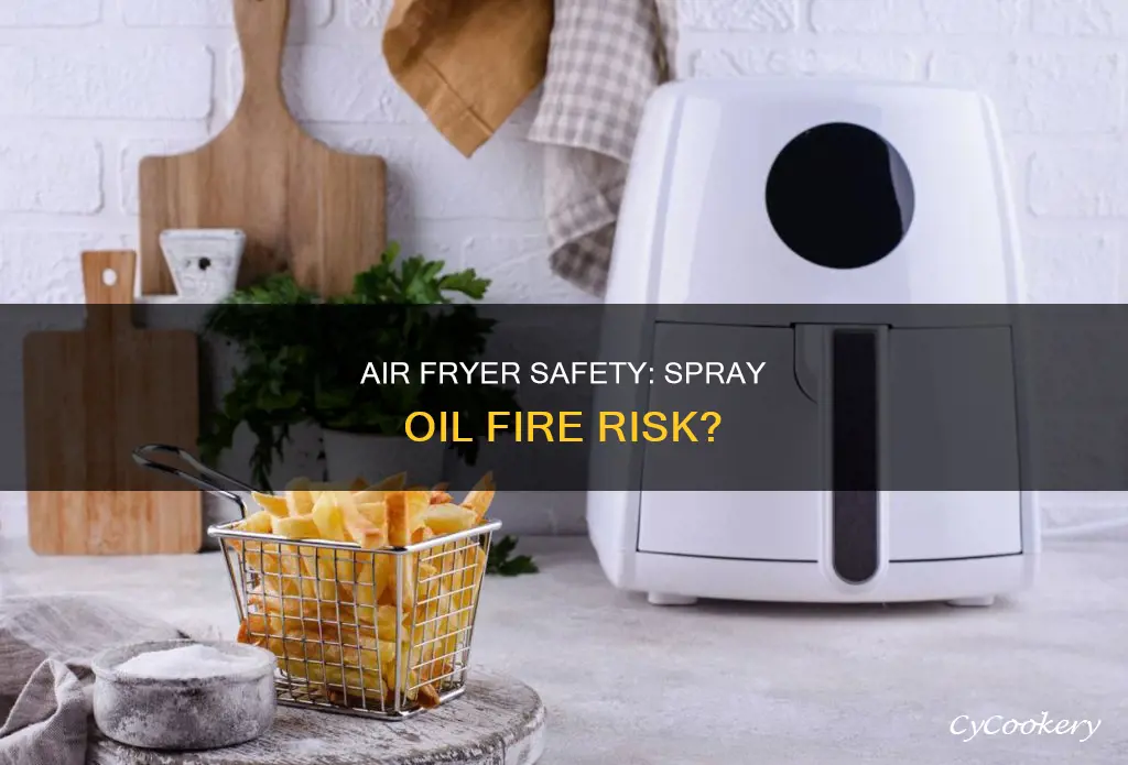 can a air fryer catch fire from spay oil