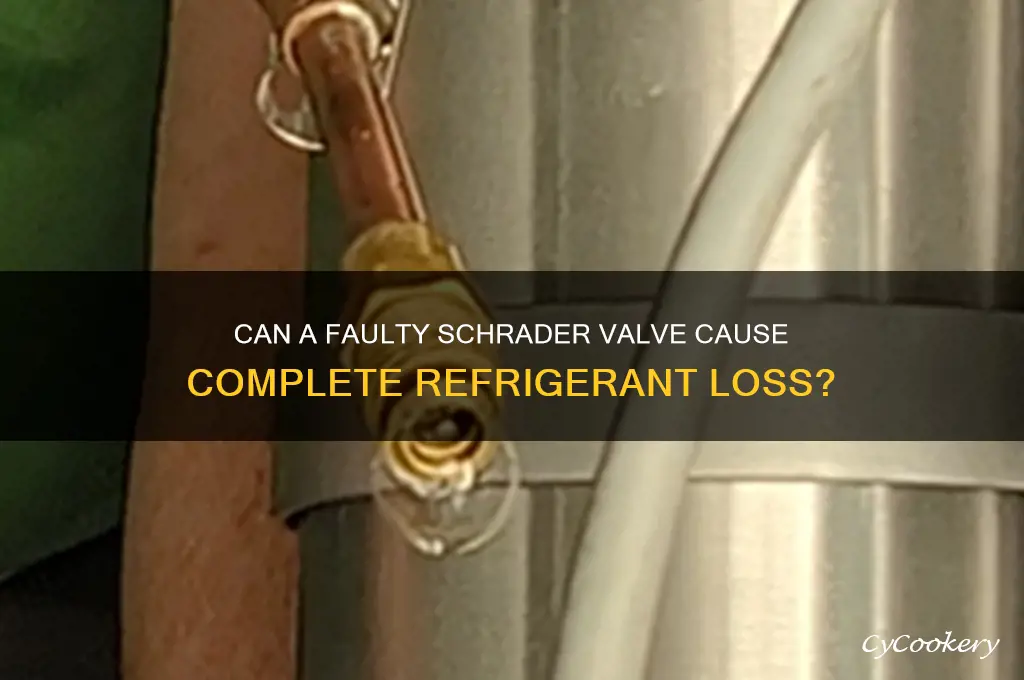 can a bad schrader valve leak all refrigerant
