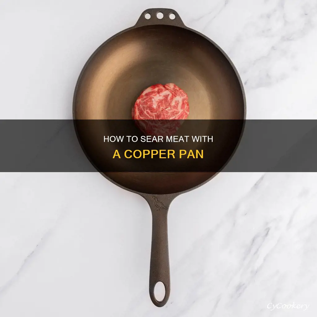 can a cooper pan be use to sear meat