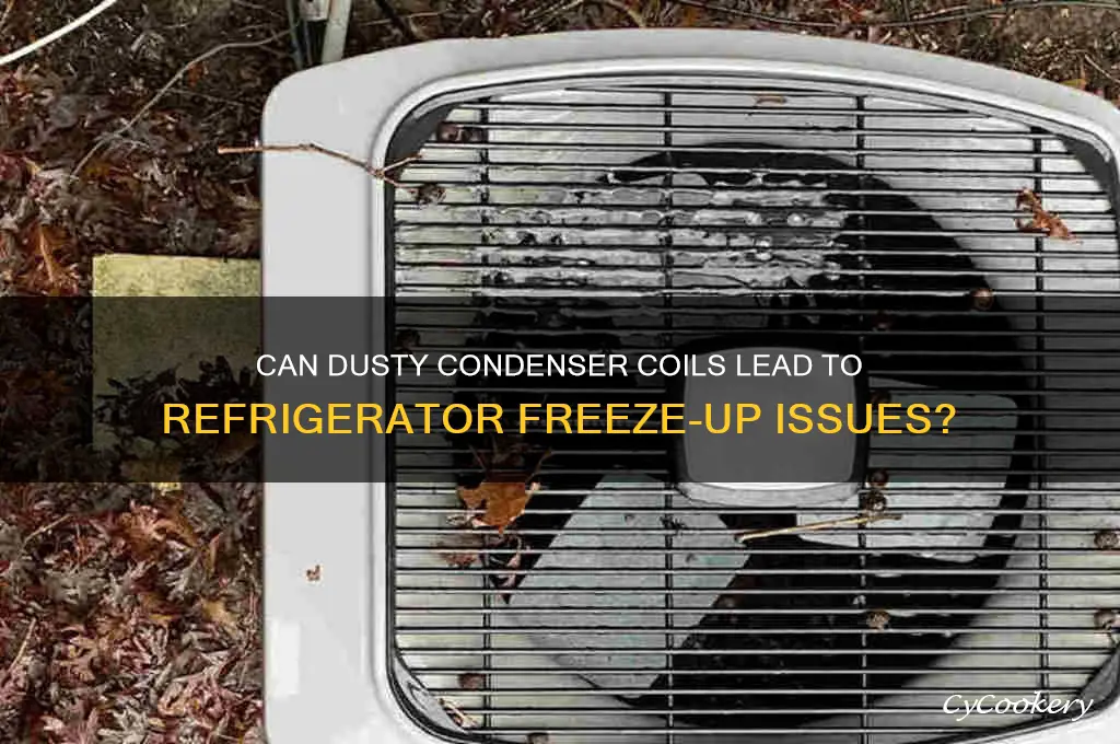 can a dusty refrigerator condenser cause freeze up