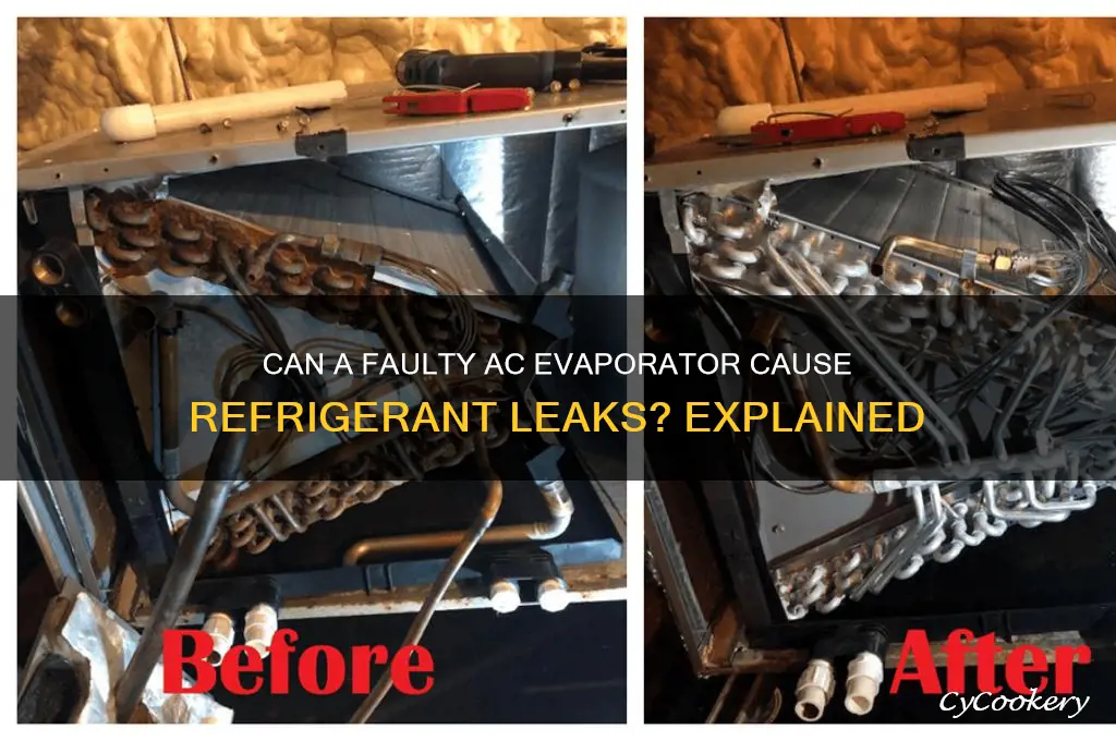 can a faulty ac evaporator leak refrigerant