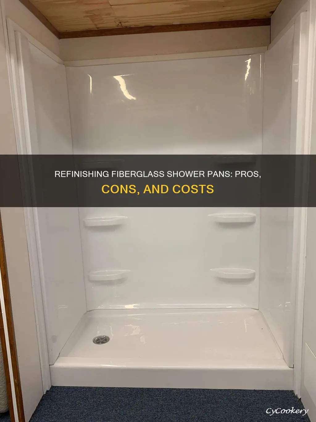 can a fiberglass shower pan be refinished